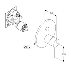KLUDI Bozz Bateria Wannowo-prysznicowa  Element Zewnętrzny  - Złoty Szczotkowany 38659N076