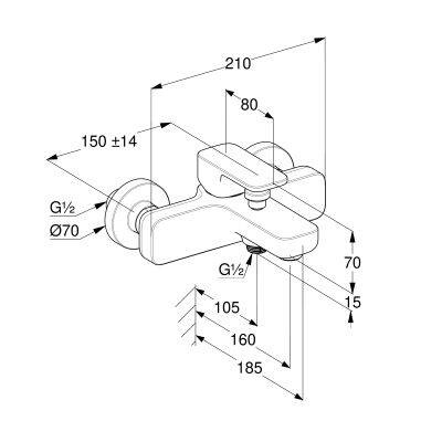 KLUDI Renon Bateria Wannowo Prysznicowa 426910575