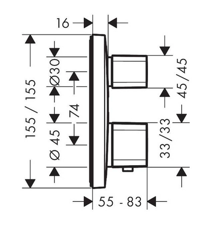 Hansgrohe Ecostat E - Bateria Prysznicowa Termostatyczna