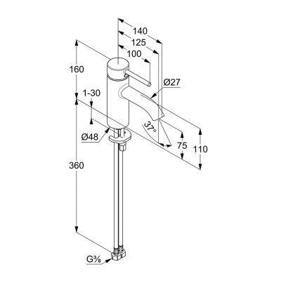 KLUDI Bozz Bateria Umywalkowa - Czarny Mat 382723976