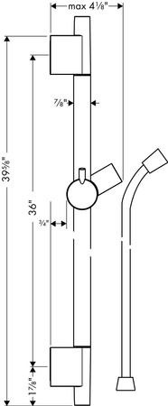 HANSGROHE Unica Drążek Prysznicowy 900 Mm - Złoty Optyczny Polerowany 28631990