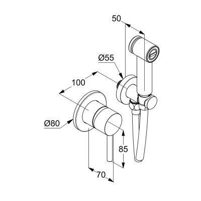 KLUDI Bozz Zestaw Higieniczny Bidetowy - Czarny Mat 389983976