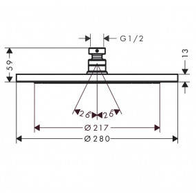 Hansgrohe Croma 280 1 Jet - Głowica Prysznicowa Czarny Mat
