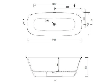 EMPORIA Wanna Noa Wolnostojąca 170x72,6 Bez Przelewu Biała EMPORIA-NOA0001