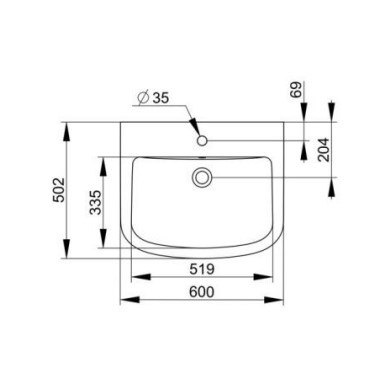 CERAMICA DOLOMITE S.P.A. Gemma 2 Umywalka Wisząca 60x50 Cm D521201
