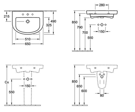 VILLEROY&BOCH Subway Umywalka 71146501