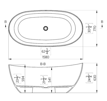 EMPORIA Wanna Luna Wolnostojąca 158 Cm Bez Przelewu Kompozyt Biała EMPORIA-LUNA0001