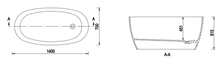 EMPORIA Wanna Alia Wolnostojąca 140x70 Cm Biała EMPORIA-ALIA0001