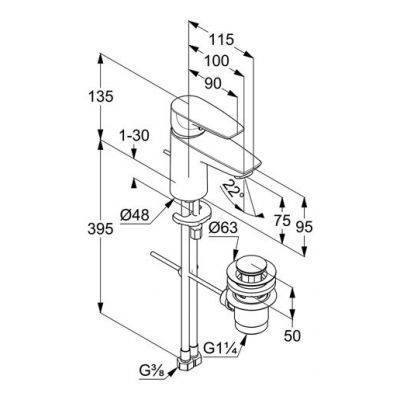 KLUDI Pure&solid Pure&solid Bateria Umywalkowa Z/k 343820575