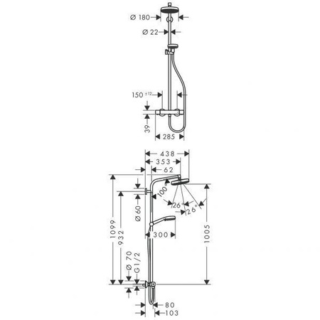 Hansgrohe Crometta 160 - Zestaw Prysznicowy