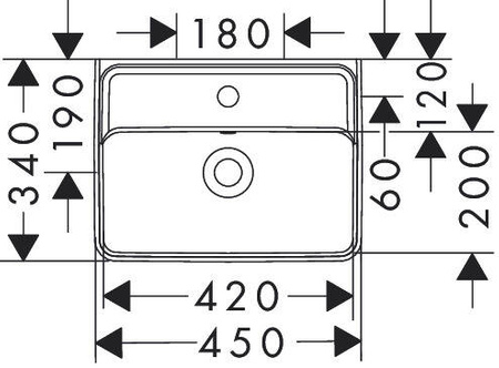 HANSGROHE Xanuia Umywalka Wisząca Z Otworem Na Baterię, Z Przelewem 60130450