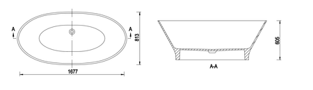 EMPORIA Wanna Nea Wolnostojąca Konglomerat 167,7x81,3 Cm Biała EMPORIA-NEA0001