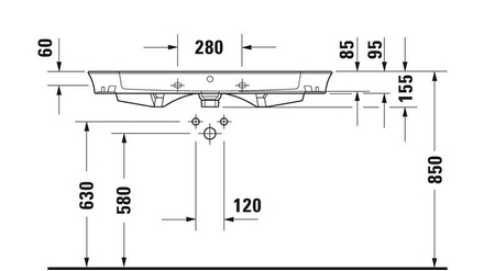 DURAVIT White Tulip Umywalka Meblowa 2363100000