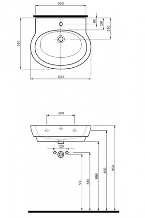 SANITEC KOŁO Varius Umywalka Wisząca K31160