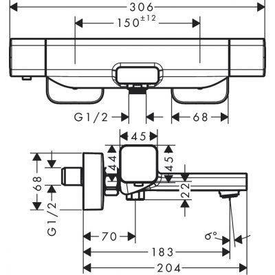 Hansgrohe Ecostat E - Bateria Termostat. Wannowo-natryskowa
