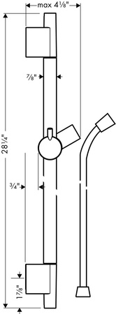 Hansgrohe Unica - Drążek Prysznicowy S Puro 650mm Brąz Szczotkowany