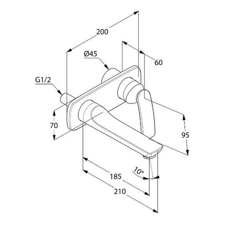 KLUDI Balance Bateria Umywalkowa ,element Zewnętrzny - Czarny Mat/chrom 522468775