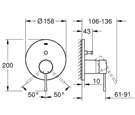 GROHE Grohtherm Zestaw Prysznicowy - Phantom Black (czarny Mat) GROHE-PGC-12.1