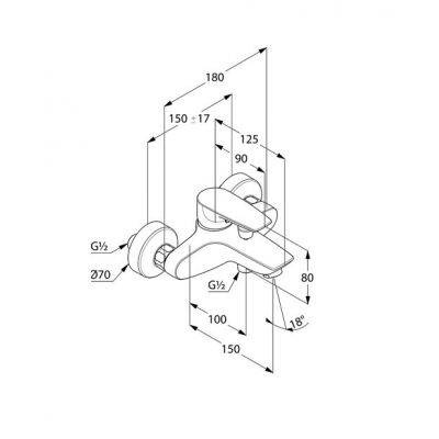 KLUDI Pure&solid Bateria Wannowo Prysznocowa 346810575
