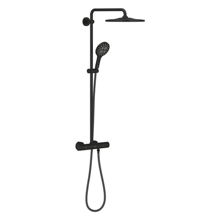 GROHE Essence Zestaw Prysznicowy Z Termostatem Do Montażu Ściennego - Phatnom Black (czarny Mat)  22119KF0